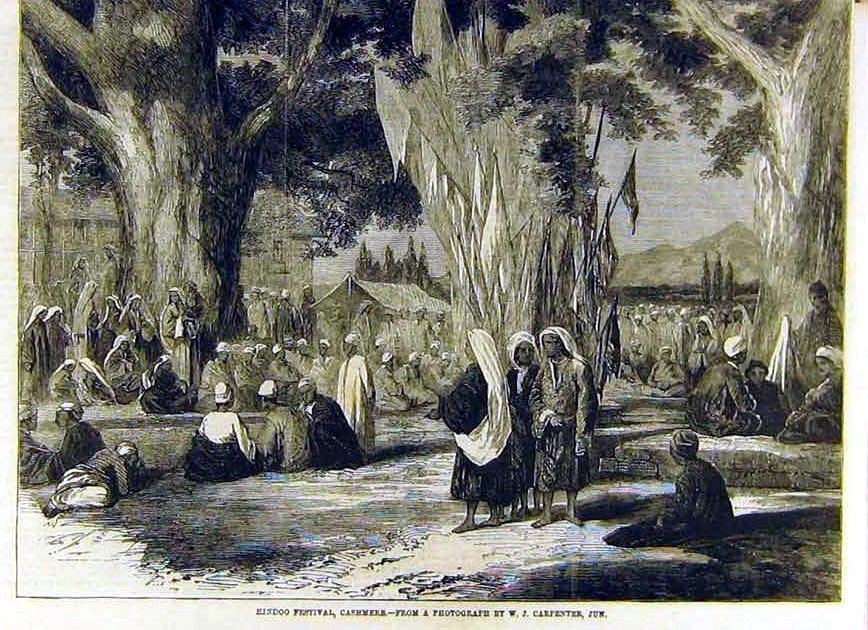 old image of kheer bhawani in kashmir