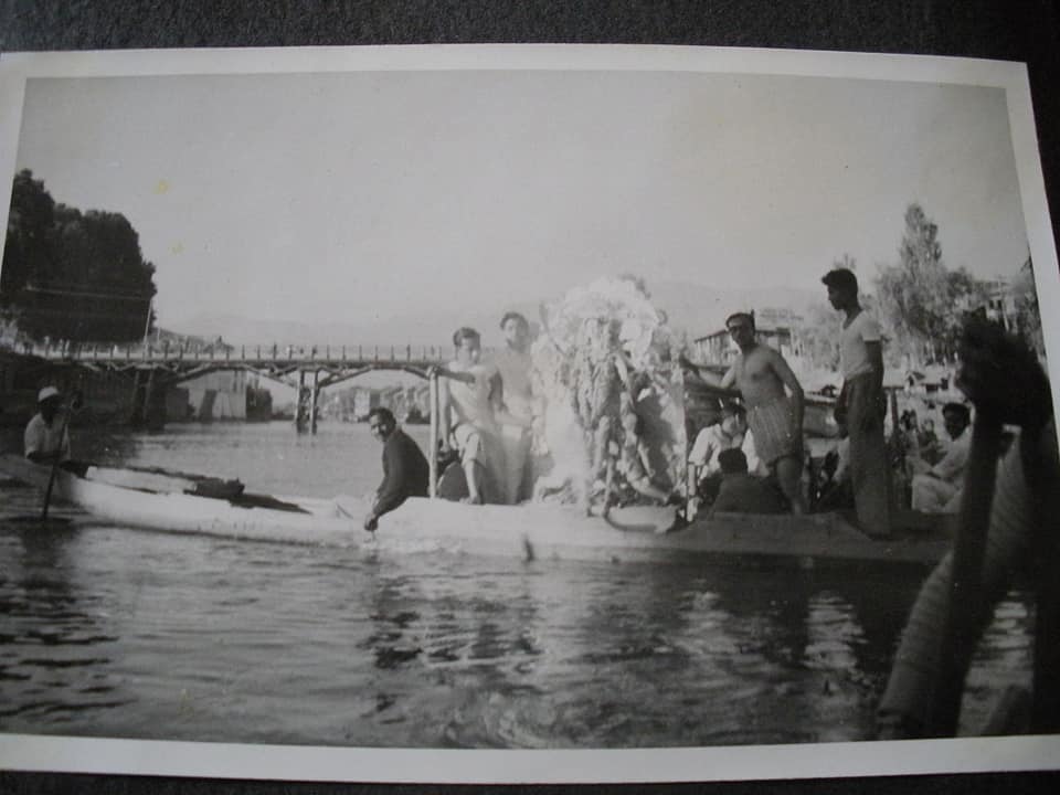 Old Photo of Durga Pooja in Kashmir, 1966